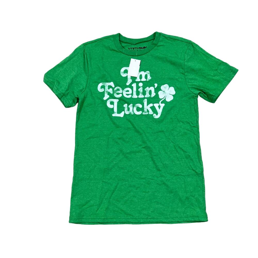 Fifth Sun Men's Green I'm Feelin' Lucky Graphic T-Shirt - Size Small - NWT